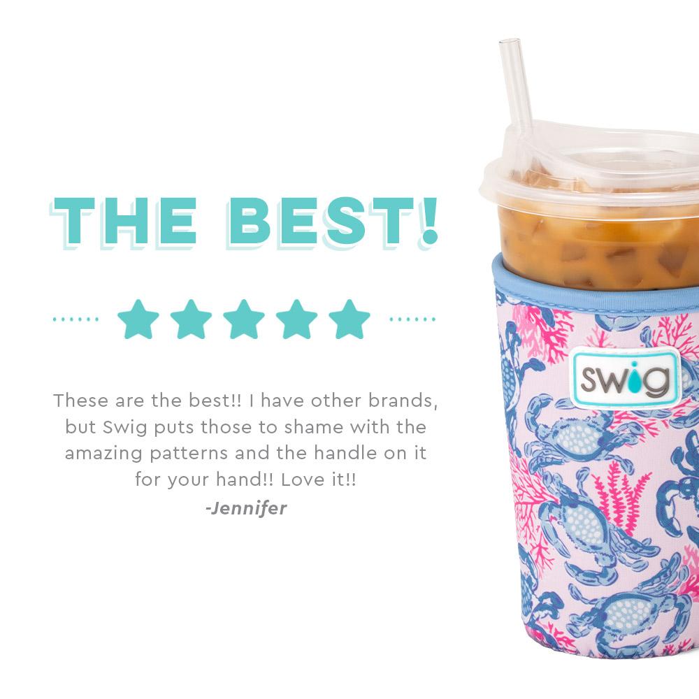 Swig Life Medium Iced Cup Coolie, Standard 22oz Iced Coffee Cup Insulator Sleeve With Handle, Neoprene Insulated Coolie Keeps Drinks Cold (Oklahoma